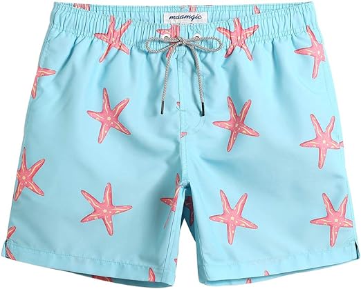 maamgic Mens Slim Fit Swim Shorts Swim Trunks 7 inch Quick Dry Mens Bathing Suits with Mesh Lining