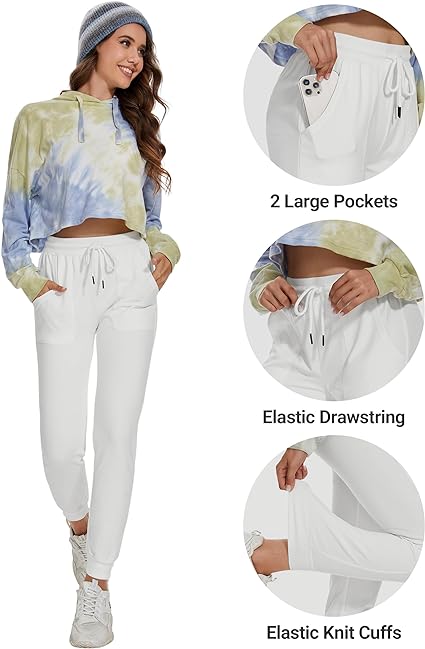 SPECIALMAGIC Women's Cotton Sweatpants with Pockets Athletic Drawstring Joggers Casual Sweat Pants