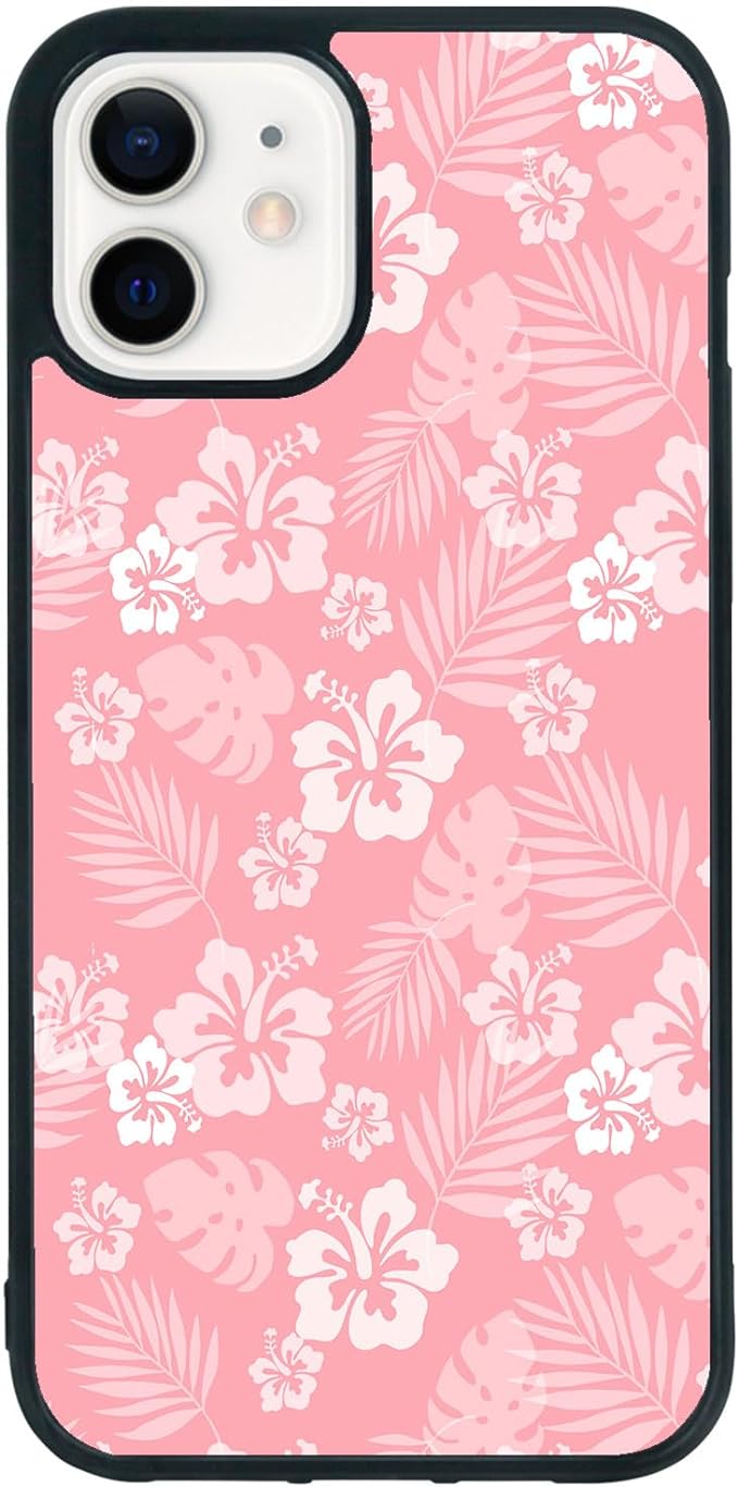 Pink Flower Flower Phone Case for iPhone 11 Shockproof Protective Cute Hibiscus Phone Case