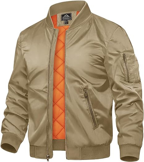 TACVASEN Men's Jackets-Bomber Jacket Fall Winter Warm Windbreaker Full Zip Casual Padded Coats