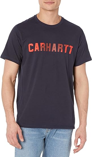 Carhartt Men's Force Relaxed Fit Midweight Short-Sleeve Block Logo Graphic T-Shirt