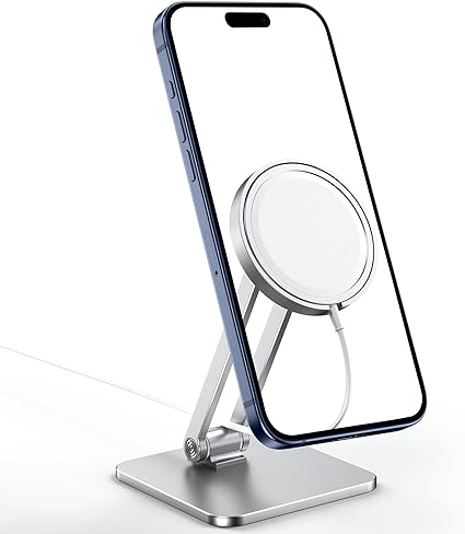 CreaDream Phone Stand for MagSafe Charger, Foldable Adjustable Charging Stands Holder for Desk, Compatible with iPhone 15 14 13 12 Pro Max, Pro, Plus, Mini [MagSafe Not Included]