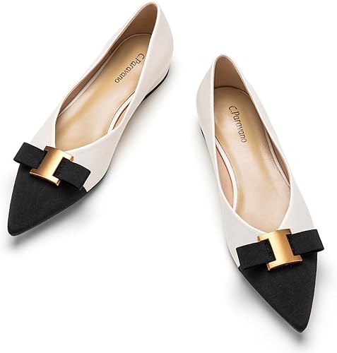 C.Paravano Women’s Flats I Flat for Women Leather I Pointed Toe Flats I Ballet Flats for Women I Slip on Dressy Flats