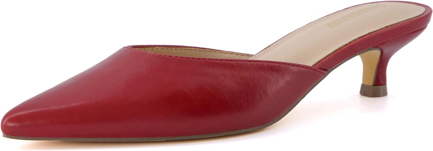 CUSHIONAIRE Women's Bonus Kitten Heel Mule Dress Shoe +Memory Foam, Wide Widths Available