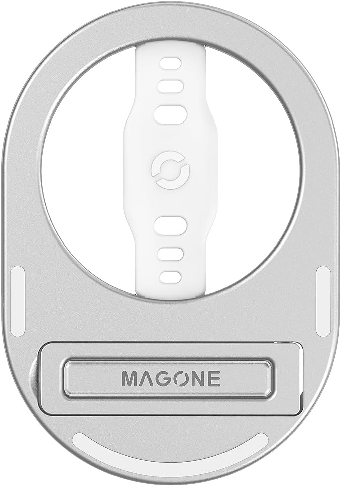EWA The MagOne Plus Compatible with MagSafe Phone Grip Stand with Silicone Finger Strap, Removable Magnetic Holder Kickstand, Strong Magnets Stick to Metal, Only for iPhone 14, 13, 12 Pro/Max/Plus