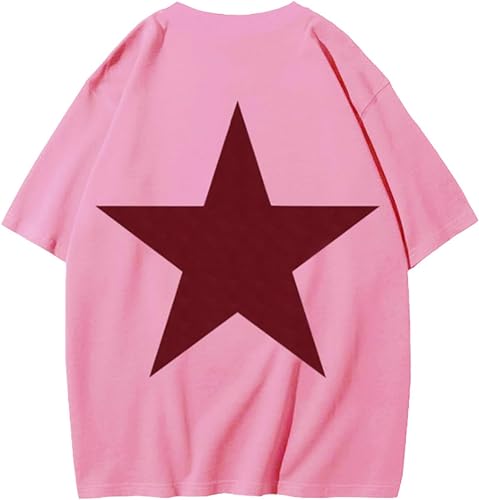 Aelfric Eden Women's Graphic Tees Unisex Oversized Tshirts Embroidery Star Casual Streetwear Summer Tops