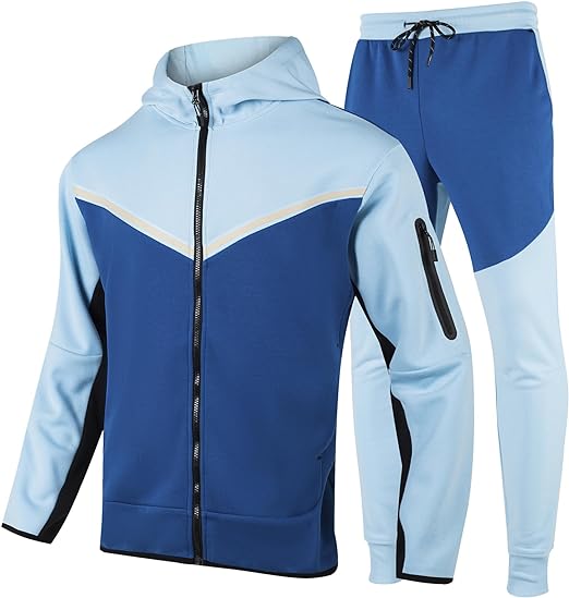 Men's Tracksuits Sweatsuits For Men Hooded Tracksuit Sweatsuit Long Sleeve Full-Zip Jogging Sweatpants 2 Piece