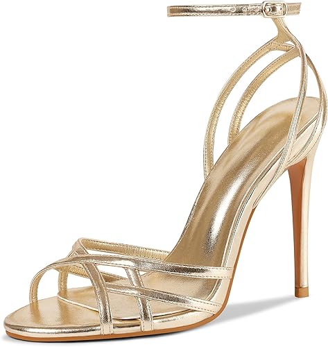 Women Slingback Stiletto High Heels Open Square Toe Sandals strappy Buckle Heels Sexy Dress Shoes