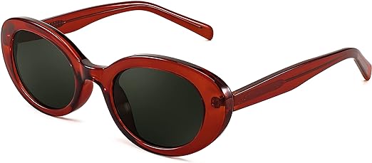 FEISEDY Sunglasses Womens, Retro Oval Sun Glasses Men, Small 90s Style B4128