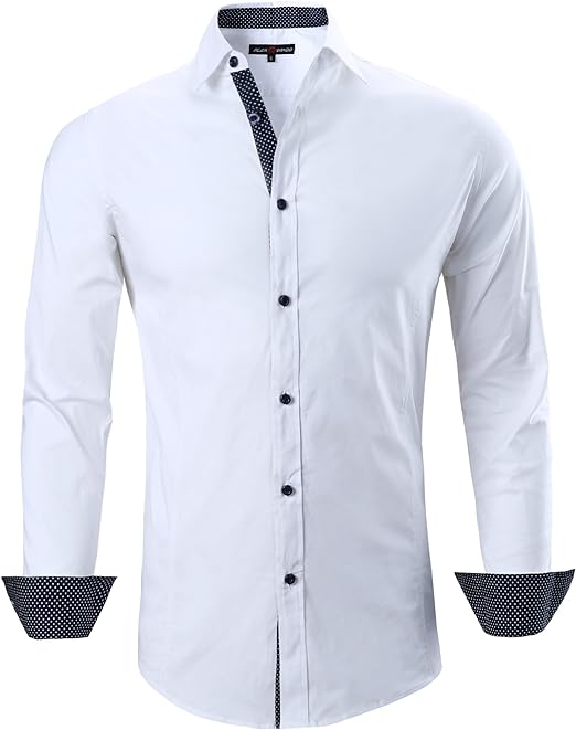 Alex Vando Mens Dress Shirts Regular Fit Long Sleeve Stretch Business Dress Shirts for Men