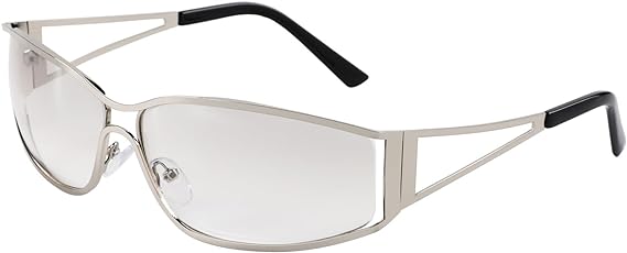 IDOTTA Y2k Sunglasses for Women Men Trendy 2000S Y2K Sunglasses Retro Oval Wire Frame Shield Shades Sun Glasses