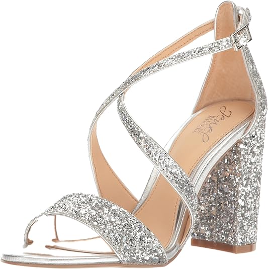 Jewel Badgley Mischka Cook Metallic Glitter Evening Shoe