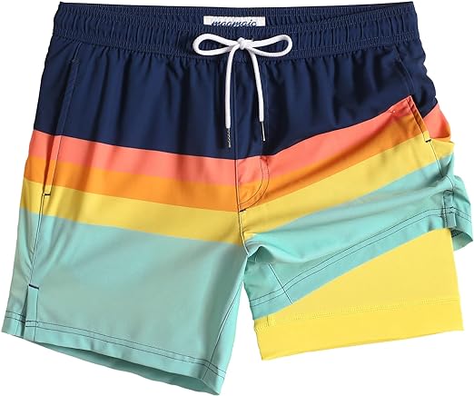 maamgic Mens 5 Inch Stretch Swimming Shorts Compression Liner Swim Trunks Swimwear Bathing Suits Beach Wear Swim Suits
