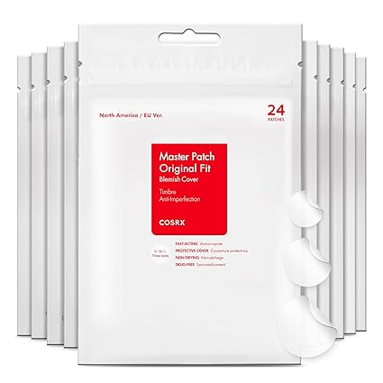 COSRX Acne Pimple Patch Absorbing Hydrocolloid Original 3 Size Patches for Blemishes and Zits Cover, Spot Stickers for Face and Body, Not Tested on Animals (240)