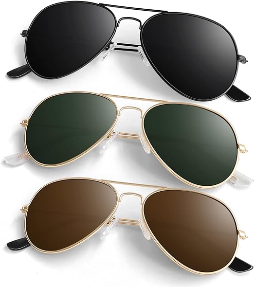 Pilot Sunglasses for Men Women,Lightweight Metal Frame,Polarized UV400 Protection Sun Glasses