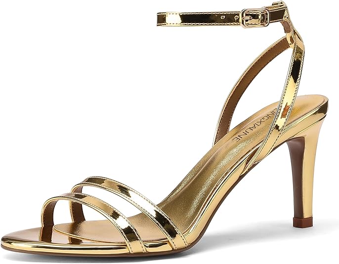 Strappy Heels With Sexy Open Toe Square Stiletto Heel Sandals Fashionable Elegant