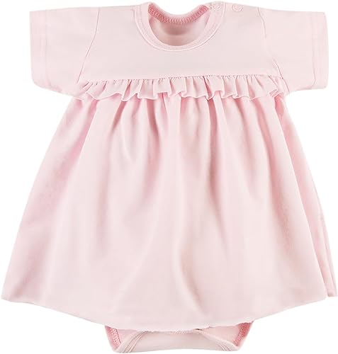 Haloumoning Baby Girl Romper Dress Infant Summer Clothes Newborn Short Sleeve Ruffle Solid Bodysuit 3-12 Months