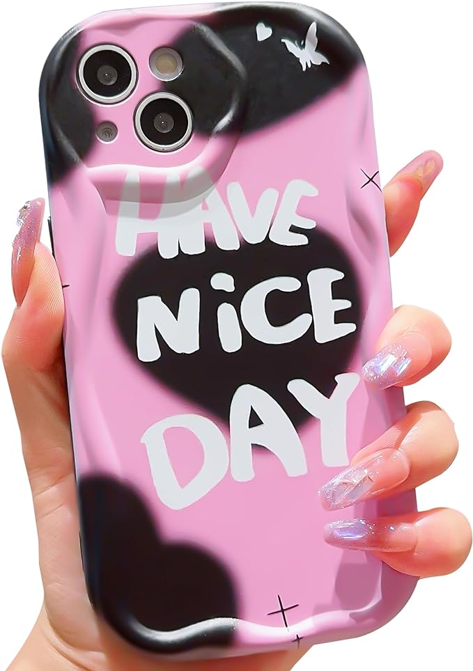 YKCZL Compatible for iPhone 13 Phone Case,Cute Butterfly Pattern Soft TPU Shockproof Protective Case for iPhone 13 for Women Girls-Black