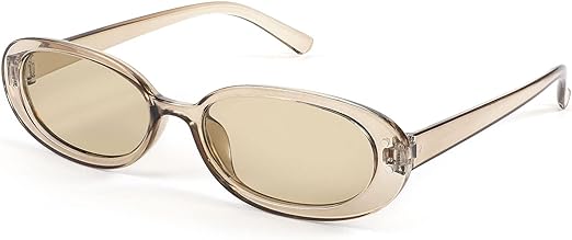 FEISEDY Retro 90s Oval Small Sunglasses Women Men Trendy Sunglasses Tinted Glasses B2801