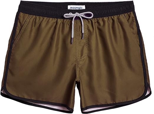 maamgic Mens Boys Short 80s 90s Vintage Swim Trunks with Mesh Lining Quick Dry Swim Suits Board Shorts