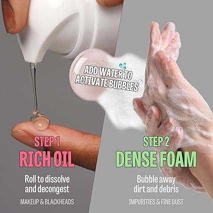 [K-Beauty] Rose Vitamin Moisturizing Oil Foam | Daily Face Wash Oil Based Cleanser | Korean Oil Cleanser for Face | Hydrating Facial Cleanser for Dry Sensitive Skin (3.72 fl oz)