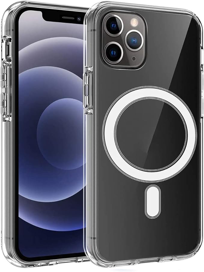 Magnetic Case for iPhone 11 Pro Max Case, [Wireless Charging] [Compatible with Magsafe] No Yellowing and Military Drop Protection, Slim Transparent Phone Case Cover for iPhone 11 Pro Max-Clear