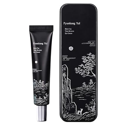 PYUNKANG YUL Black Tea Time Reverse Eye Cream, Luxurious Firming, Hyaluronic Acids, Ceramide Rich Nourishment, Moisture Barrier and Peptides Increasing Skin Elasticity, Fermented Black Tea 0.85 fl.oz