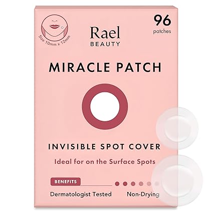 Rael Pimple Patches, Miracle Invisible Spot Cover - Hydrocolloid Acne Patch for Face, Blemishes, Zits Absorbing Patch, Breakouts Spot Treatment for Skin Care, Facial Sticker, 2 Sizes (96 Count)