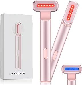 4-in-1 Light-Therapy-Wand,Red Light Therapy for Face and Neck - Microcurrent Facial Device for Anti-Aging - Face & Eye Massager Skincare