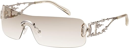 mosanana Y2K Rhinestone Flame Rectangle Sunglasses for Women with Bling Glitter MS52350