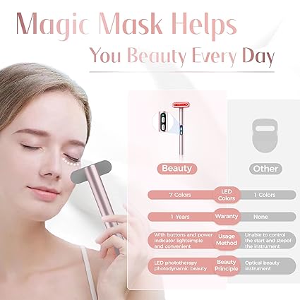 Red-Light-Therapy-for-Face, 7 in 1 LED Light Therapy Eye Equipment for Skin Care at Home Red Light Therapy Face Massager Skin Rejuvenation Light