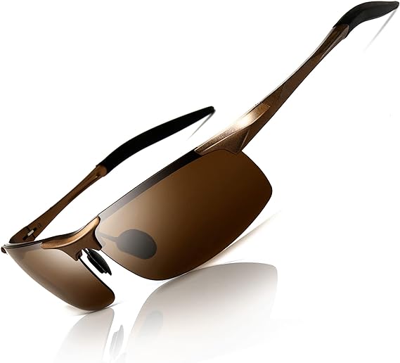 SUNGAIT Men's Polarized Sunglasses for Driving Fishing Golf Metal Frame UV400