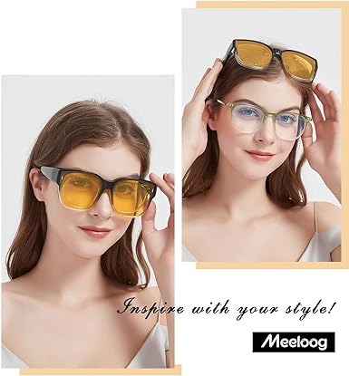 Meeloog Large Polarized Fit Over Glasses Sunglasses For Women Men, Oversized Trendy Square Shades For Driving Riding MST0110