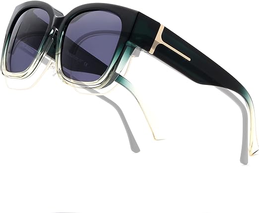 BLUE CUT Fit Over Polarized Sunglasses For Women Stylish Solar Shield Clip-On Over Prescription Glasses