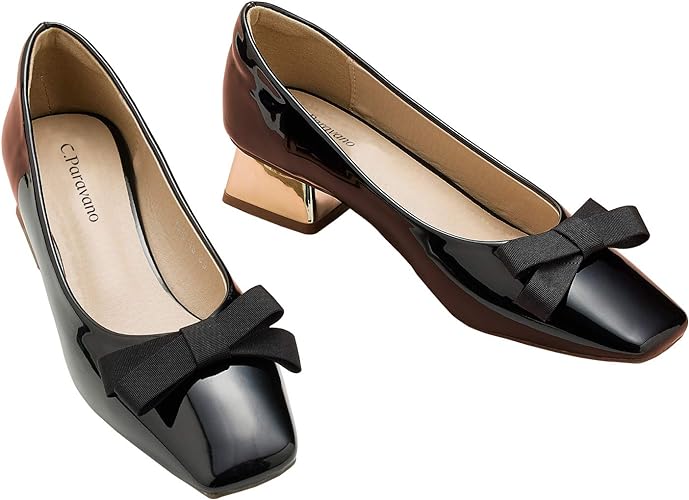 C.Paravano Low Heel Shoes for Women I Women Pumps I Pumps Shoes Women I Block Heel Pumps I Chunky Heels for Women I Low Heels