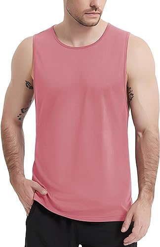 MAGCOMSEN Men's Tank Top Cotton Sleeveless Muscle Cut Off T Shirts Gym Workout Tank Tops Summer Beach Tanks