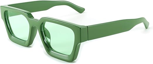 FEISEDY Retro 90s Square Sunglasses for Women Men Trendy Chunky Rectangle Sunglasses UV400 Protection B2385