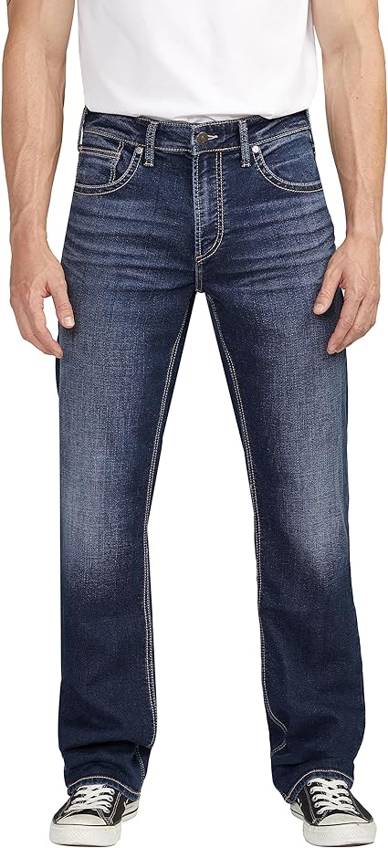 Silver Jeans Co. Men's Grayson Classic Fit Straight Leg Jeans, Dark Wash EWK488, 30W x 32L