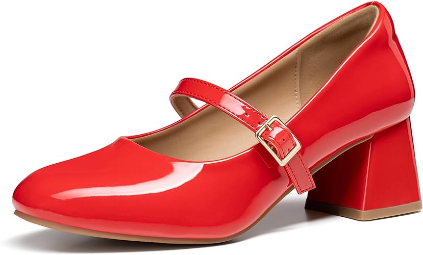 Trary Mary Jane Shoes Women, Chunky Mary Janes Heels for Women Shoes Dressy Casual, Dress Shoes for Women Block Heels Closed Toe Mary Jane Pumps