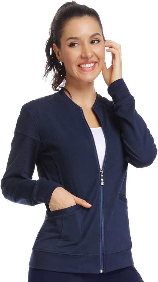 JEYONG Women's Zip Front Warm-Up Jacket