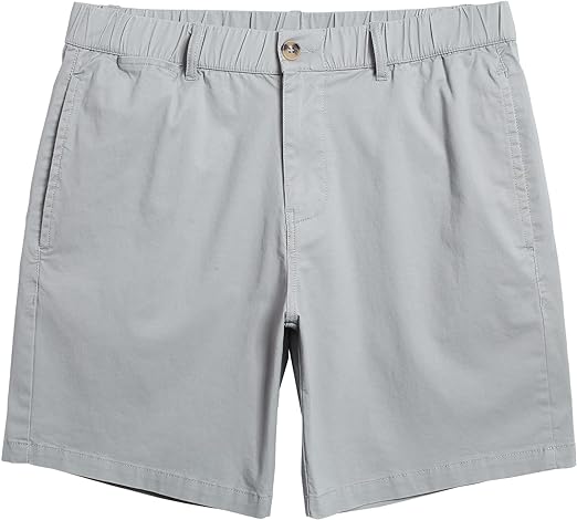 maamgic Men's Classic-fit 7" Cotton Casual Shorts Elastic Waistband with Multi-Pocket Daily Wear Walking Summer Outfit