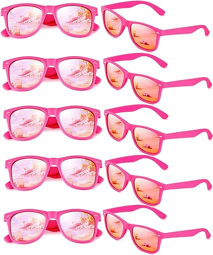Eyegla 10 Pack Neon Sunglasses Party Favors Adult Shades Bulk Sun Glasses Sunnies Set Color Mirror Lens Uv Blocking