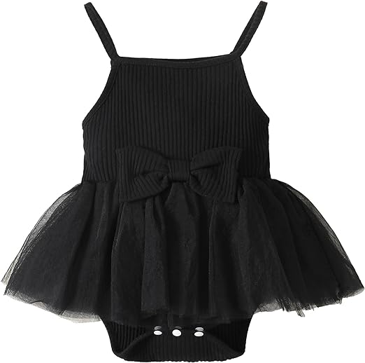 OPAWO Newborn Baby Girl Dress Infant Summer Romper Dress Sleeveless Onesie Halter Romper Tulle Dress One Piece Bodysuit 0-18M