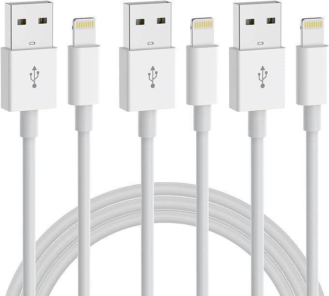 3-Pack 6ft Lightning Cable for iPhone, Fast Charging USB A to Lightning Cable, Compatible with iPhone 14 Pro Max/14 Pro/13/12, iPad, AirPods, MFi Certified