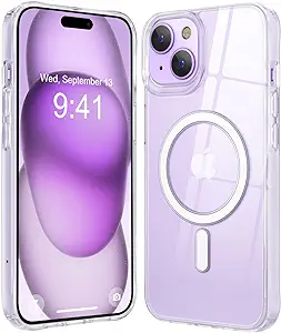 Magnetic for iPhone 15 Case [Compatible with Magsafe & Military-Grade Protection] Slim Protective iPhone 15 Phone Case 6.1 inch, Clear