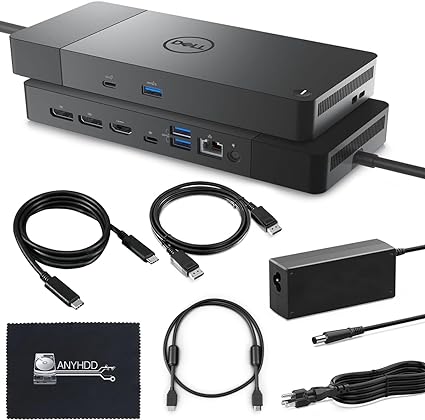 Dell WD19DCS Docking Station Performance Dock Bundle with 240W Power Adapter (210W Power Delivery) - HDMI Cable + Display Port Cable + USB-C Cable + Microfiber Cloth Included