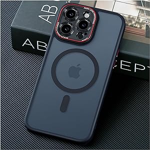 JUESHITUO for iPhone 14 Pro Max Case with Integrated Camera Lens Protection, [Tailored for MagSafe] [Mil-Grade Shockproof Defense] Translucent Protective Phone Case for iPhone 14 Pro Max 6.7", Black