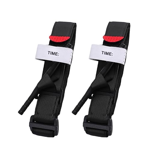 Buperor Tourniquet Outdoor Mountaineering Camping Adventure Home Emergency Tactical Tourniquets Kit First Aid Equipment Stop The Bleed Kit One-Handed 2 Pack