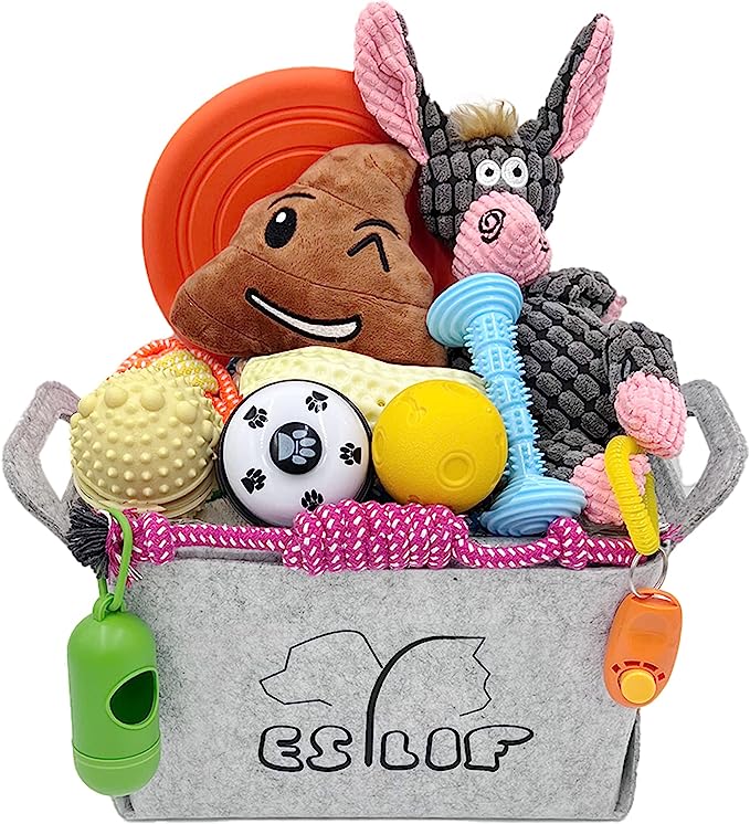 ESYLIF Dog Chew Toys for Teething,Boredom,Toothbrush,20 Pack Puppy Toys with Rope Toys, Treat Balls and Squeaky Toys for Small Medium Dogs