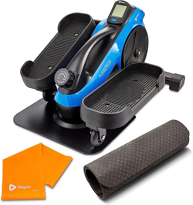 LifePro Under Desk Bike Pedal Exerciser with Resistance Bands, Arm & Leg Mini Exercise Bikes for Home, Desk Exercise Equipment, Under Desk Elliptical, Foot Pedal Exerciser Compatible with Fitness App